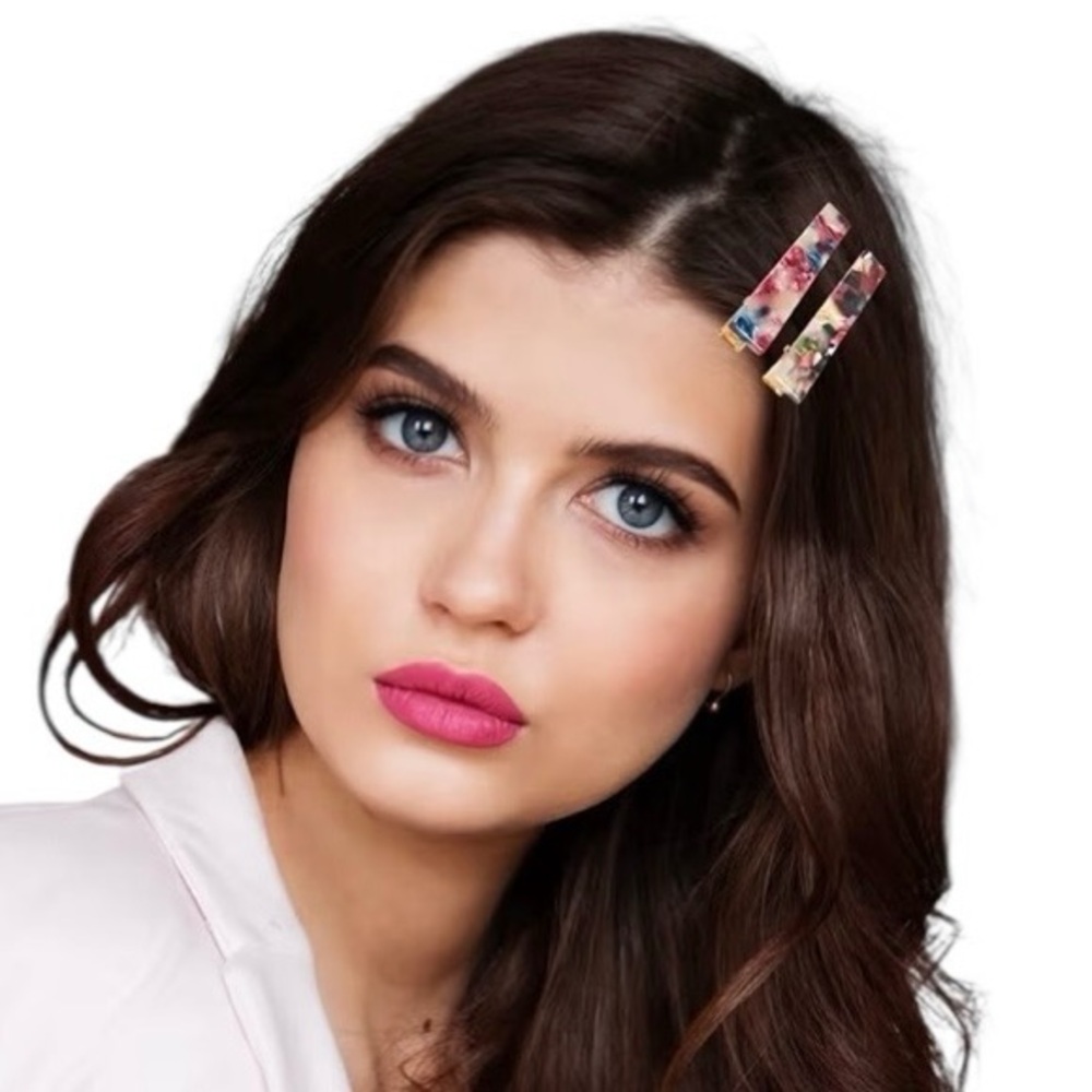 🤑 5/$25 Set of Acrylic Resin Rectangle Hair Clips